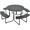 Lauko baldų komplektas Promotions Apvalus pikniko stalas su suolais, 109,2x76,2 cm, juodos spalvos