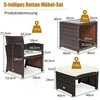 Lauko baldų komplektas Promotions Sodo baldų komplektas, rotangas, 59x53.5x77.5 cm, ruda balta
