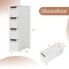 Promotions Riedantis organizatoriaus spintelė, 4 stalčiai, 41,9x19,1x109,2 cm, balta