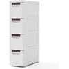 Promotions Riedantis organizatoriaus spintelė, 4 stalčiai, 41,9x19,1x109,2 cm, balta