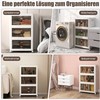 Promotions Sandėliavimo dėžių rinkinys, dėžės su dangčiais, durelėmis ir ratukais, 49,5x31,5x86 cm, baltos ir rudos spalvos