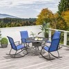Lauko baldų komplektas Promotions Lauko supamosios kėdės, 101,6x58,4x100,3 cm, tamsiai mėlyna ir juoda