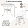 Lauko baldų komplektas Promotions Sodo baldų komplektas, liejinių aliuminis, 80x73 cm, baltas