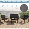 Lauko baldų komplektas Promotions Sodo baldų komplektas, 4 dalių, supamos kėdės 72x61x80 cm, dvivietė sofa 72x114x80 cm, kavos staliukas 75x44x40 cm, juoda