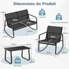 Lauko baldų komplektas Promotions Sodo baldų komplektas, 4 dalių, supamos kėdės 72x61x80 cm, dvivietė sofa 72x114x80 cm, kavos staliukas 75x44x40 cm, juoda