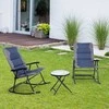 Lauko baldų komplektas Promotions Lauko supama kėdžių komplektas, 2 kėdės ir 1 apvalus stalas, 68x90x105 cm kėdė, 46x49 cm stalas, raudona juoda