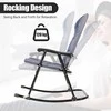 Lauko baldų komplektas Promotions Lauko supama kėdžių komplektas, 2 kėdės ir 1 apvalus stalas, 68x90x105 cm kėdė, 46x49 cm stalas, raudona juoda