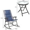Lauko baldų komplektas Promotions Lauko supama kėdžių komplektas, 2 kėdės ir 1 apvalus stalas, 68x90x105 cm kėdė, 46x49 cm stalas, raudona juoda