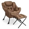 Promotions Akcentinė sofa kėdė su sulankstomu pakoju, 80x73,7x96,5 cm, smėlio spalvos