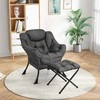 Fotelis Promotions Akcentinė sofa kėdė su sulankstomu pakoju, 80x73,7x96,5 cm, pilka