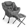 Fotelis Promotions Akcentinė sofa kėdė su sulankstomu pakoju, 80x73,7x96,5 cm, pilka