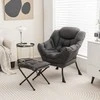 Fotelis Promotions Akcentinė sofa kėdė su sulankstomu pakoju, 80x73,7x96,5 cm, pilka