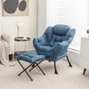 Fotelis Promotions Akcentinė sofa kėdė su sulankstomu pakoju, 80x73,7x96,5 cm, tamsiai mėlyna