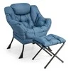 Fotelis Promotions Akcentinė sofa kėdė su sulankstomu pakoju, 80x73,7x96,5 cm, tamsiai mėlyna