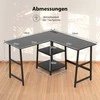 Promotions Rašomasis stalas, L formos kampinis stalas, 120x120x75 cm, Juodas