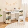 Promotions Vaikiškas tualetinis staliukas ir kėdžių komplektas, 104,1x40,6x116,8 cm, rožinė ir balta