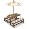 Kelioninis Promotions Vaikiškas stalas ir suoliukų komplektas, 89x28x47,5 cm, rudas