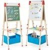Promotions Vaikiška molbertas, reguliuojamas dvispusis, 44,5x40,6x101,6-125,7 cm, natūrali mėlyna