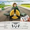 Promotions Elektrinis vaikiškas automobilis, Lėktuvo dizainas, 124x100x62 cm, Žalia Geltona