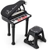 Promotions Vaikiškas pianino klaviatūros komplektas su taburete ir mikrofonu, 35,6x30,5x54,6 cm, juodas