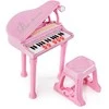 Promotions Vaikiškas pianino klaviatūra su kėdute ir mikrofonu, 35.6x30.5x54.6 cm, rožinė