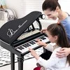 Promotions Vaikiškas pianino klaviatūros komplektas su taburete ir mikrofonu, 35,6x30,5x54,6 cm, juodas