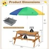 Promotions Vaikų lauko pikniko vandens ir smėlio stalas, 92,7x86,4x49,5 cm, natūrali mėlyna žalia geltona