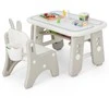 Promotions Vaikiškas stalas ir kėdžių komplektas, 80x49,5x44,5-54,6 cm, pilkas