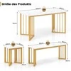 Promotions Valgomojo stalo komplektas, 150x80x75 cm, baltas, auksinis