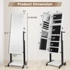 Promotions Papuošalų spintelė, Reguliuojamo aukščio pilno ilgio veidrodis, 45,7x35,6x155-175,3 cm, Balta