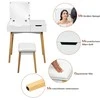 Promotions Tualeto staliukas su atlenkiamu veidrodžiu ir minkšta kėdute, 73,7x40,6x115,6 cm, balta