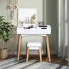 Promotions Tualeto staliukas su atlenkiamu veidrodžiu ir minkšta kėdute, 73,7x40,6x115,6 cm, balta