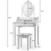 Promotions Kosmetinis tualetinis staliukas su LED veidrodžiu ir taburete, 36x27x43 cm