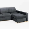 Customform Kampinė Sofa-Lovalaukė, STABLE R, 95x232 cm, Gelsvai Pilka