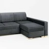 Customform Kampinė Sofa-Lovalaukė, STABLE R, 95x232 cm, Gelsvai Pilka