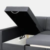 Customform Kampinė Sofa-Lovalaukė, STABLE, 95x232 cm, Pilka Gelsvai Violetinė