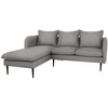 Customform Kampinė Sofa, POSH L Juodas, 89x210 cm, Pilka
