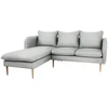 Customform Kampinė sofa, POSH L WOOD, 0.89x2.1x0.9 m, Platininė pilka