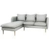 Customform Kampinė sofa, POSH L WOOD, 0.89x2.1x0.9 m, Platininė pilka