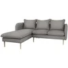 Customform Kampinė Sofa, POSH L WOOD, 89x210x90 cm, Pilka