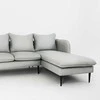Customform Kampinė sofa, POSH P Juodas, 89x210 cm, Platinos Pilka