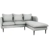 Customform Kampinė sofa, POSH P Juodas, 89x210 cm, Platinos Pilka