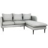 Customform Kampinė sofa, POSH P Juodas, 89x210 cm, Platinos Pilka