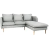 Customform Kampinė sofa, POSH P WOOD, 0.89x2.1x0.9 m, Platininė pilka