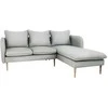 Customform Kampinė sofa, POSH P WOOD, 0.89x2.1x0.9 m, Platininė pilka