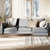 Customform Kampinė sofa, POSH P WOOD, 0.89x2.1x0.9 m, Platininė pilka