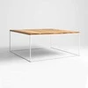Customform Kavos staliukas, TENSIO SOLID WOOD, 100x100 cm, Baltas