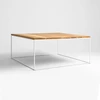 Customform Kavos staliukas, TENSIO SOLID WOOD, 100x100 cm, Baltas