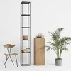 Customform Knygų stovas, TENSIO PILLAR 5F, 230x30 cm, Juoda