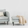 Customform Pufas, POSH Juodas, 70x70x45 cm, Platininė pilka